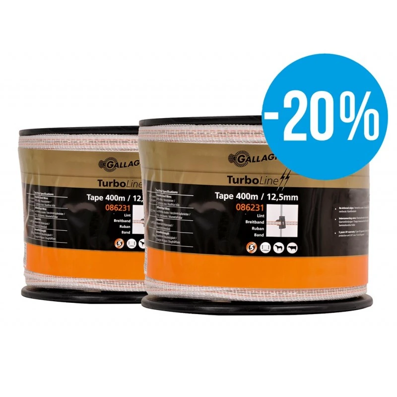 Duopack Turboline Lint 12,5mm Wit 2X400M 1 Duopack Turboline Lint 12,5mm Wit 2X400M