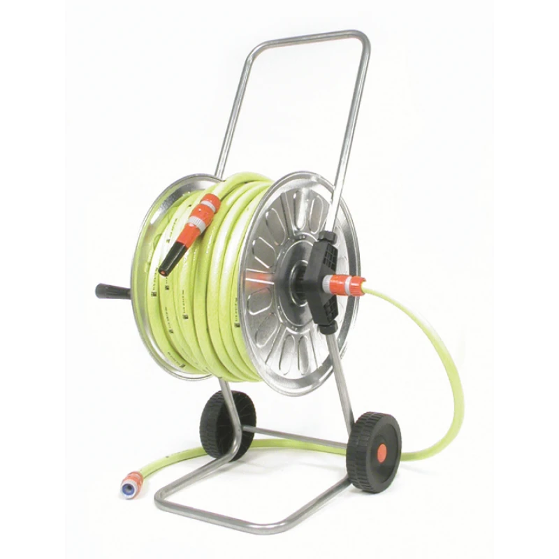 Talen Tools Haspel, Gemonteerd 50m - 1/2" Met Gele Tuinslang En Koppelingen 1 Talen Tools Haspel, Gemonteerd 50m - 1/2" Met Gele Tuinslang En Koppelingen