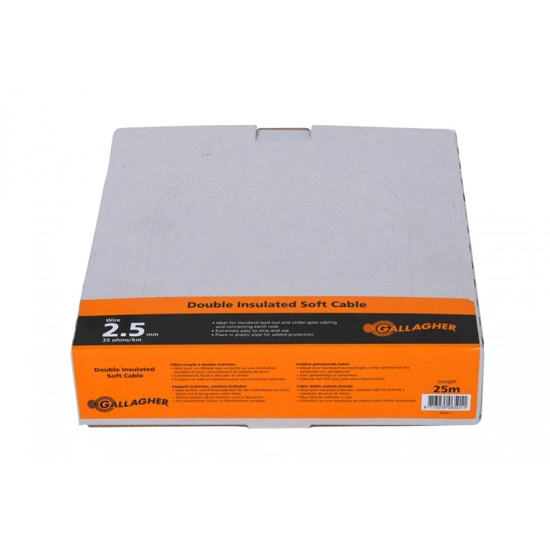 Gallagher KABEL 2,5MM 25M/ROL 35 OHM/1KM 1 Gallagher KABEL 2,5MM 25M/ROL 35 OHM/1KM