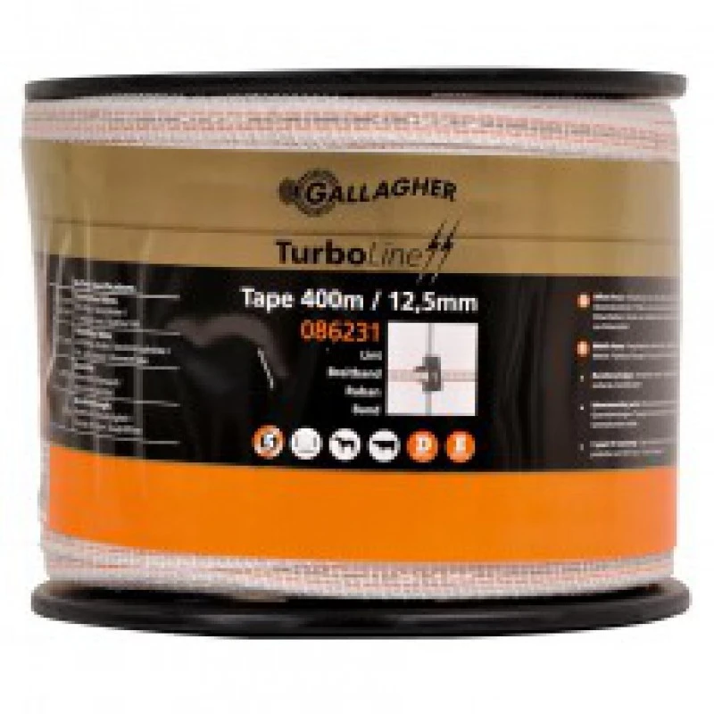 Gallagher Turboline Lint 12,5mm Wit 400m 1 Gallagher Turboline Lint 12,5mm Wit 400m